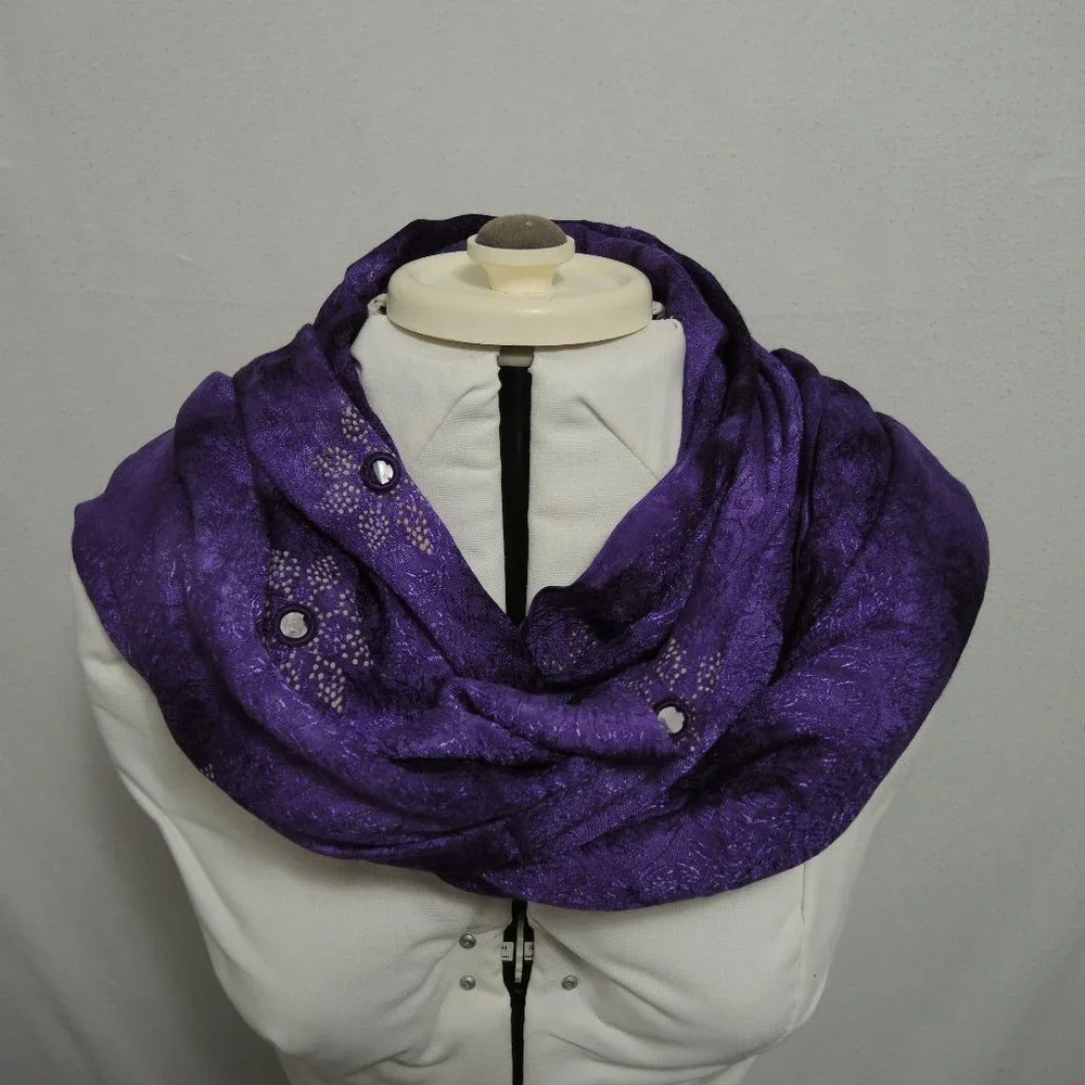 Dark Purple Scarf or Wrap w/ Fringe 42